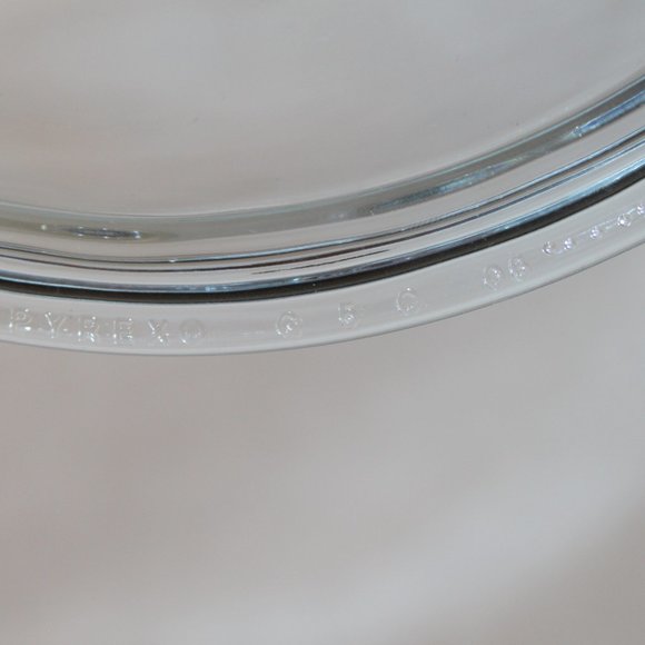 PYREX G5C BLUE TINT GLASS REPLACEMENT LID 7"d INNER RIM ROUND RIBBED 1.5qt - Picture 14 of 16